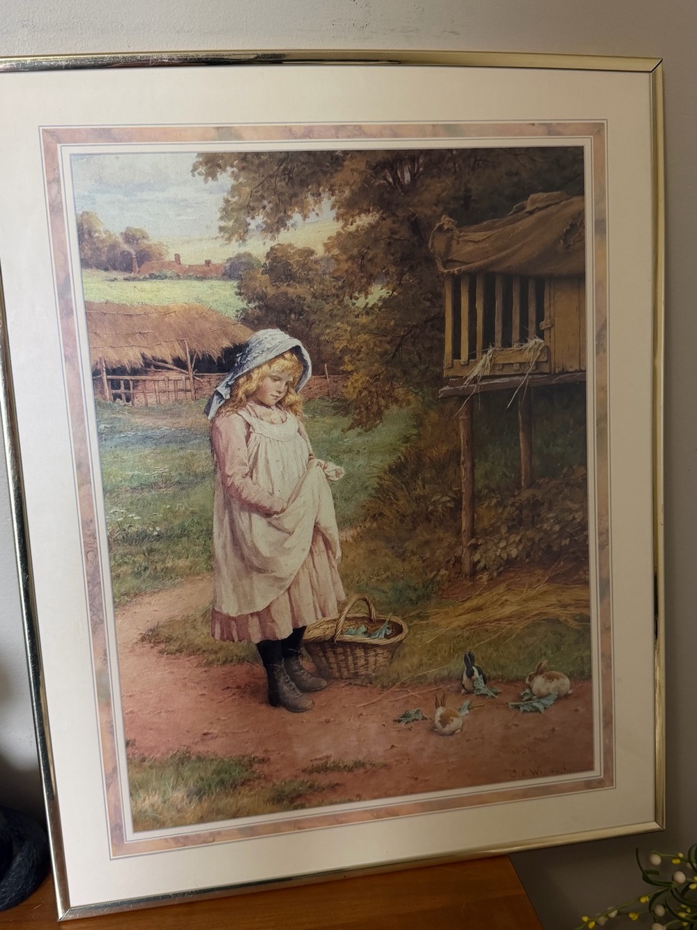 Mary and Her Rabbits - Charles Edward Wilson